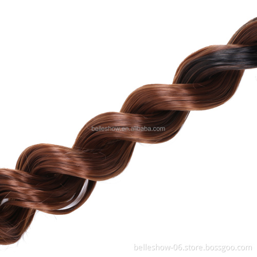 Hot sell  20inch 100g wholesale crochet braid fiber jumbo braids deep wave hair ombre synthetic braiding hair extensions